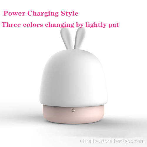 LED Silicone Night Light Power Charging Portable Soft Desk Lamp Eye-care Light For Baby